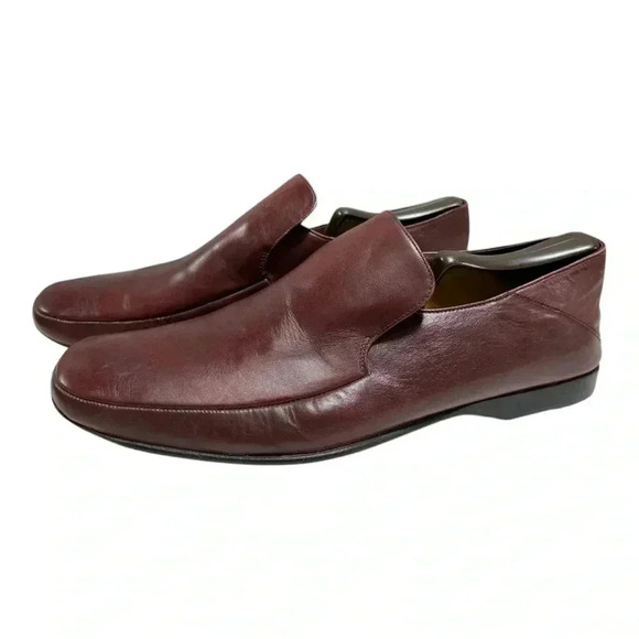 Bally Vintage Deadstock Oxblood Leather Slip On Square Toe Loafers. Size 10.5 - Picture 1 of 8